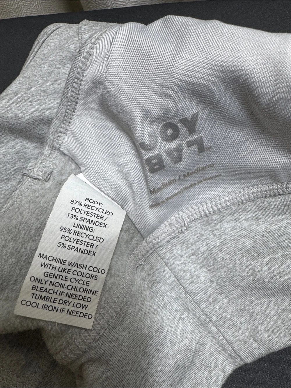 WAT12 {JoyLab} Light Gray High Neck Cutout Racerback Long Line Sports Bra